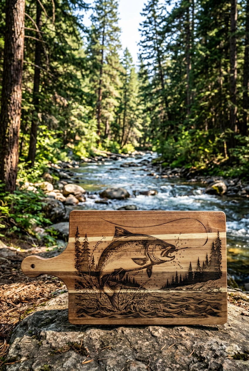 Fishing River Cutting Board