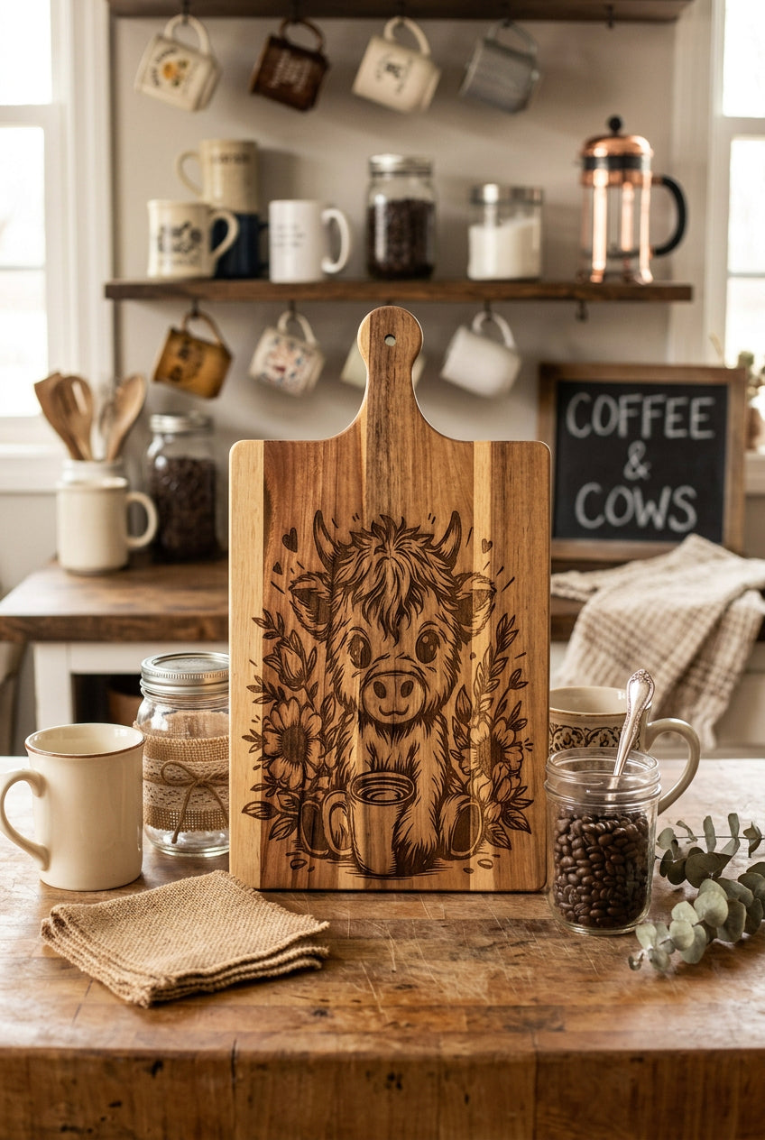 Coffee Cow Cutting Board