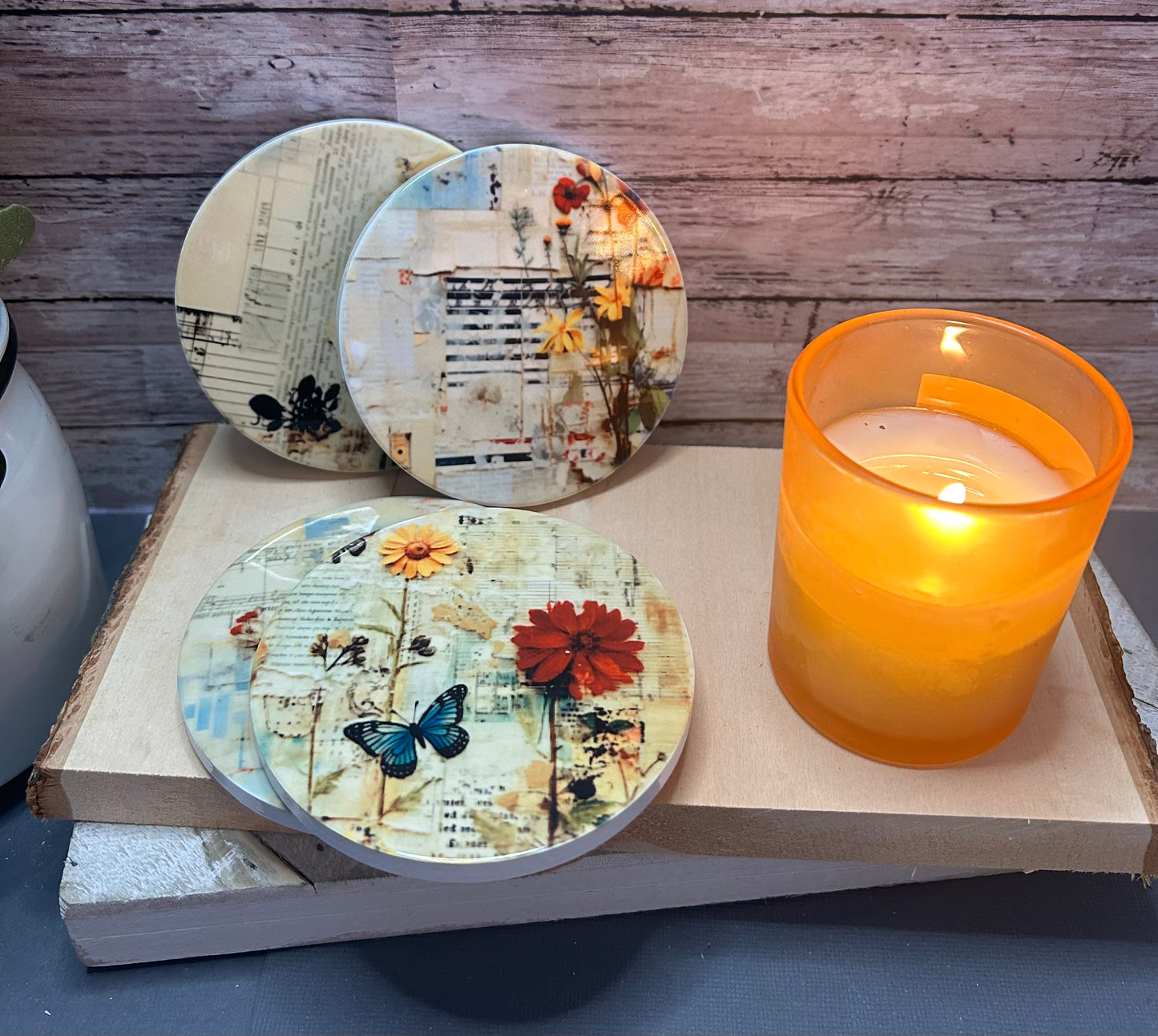 Flower and Butterfly Coasters