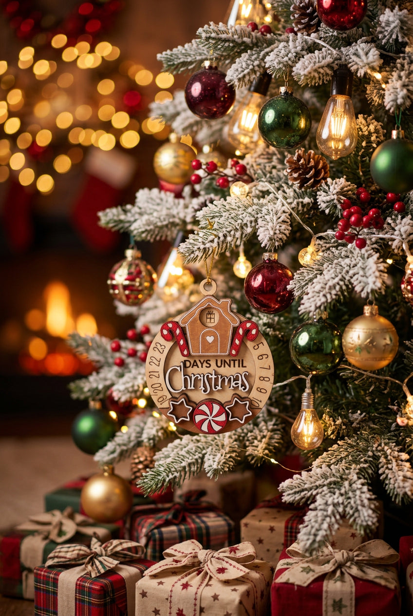 Gingerbread House Countdown Christmas Ornament