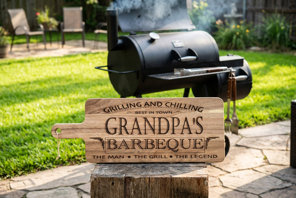 Grandpa's Barbecue Cutting Board