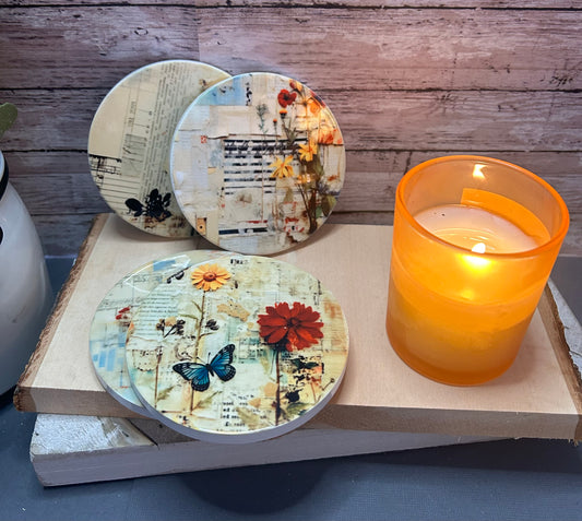 Flower and Butterfly Coasters