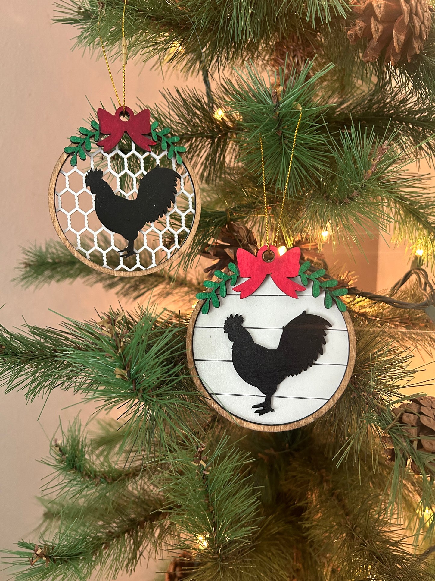 Rooster Christmas Ornaments