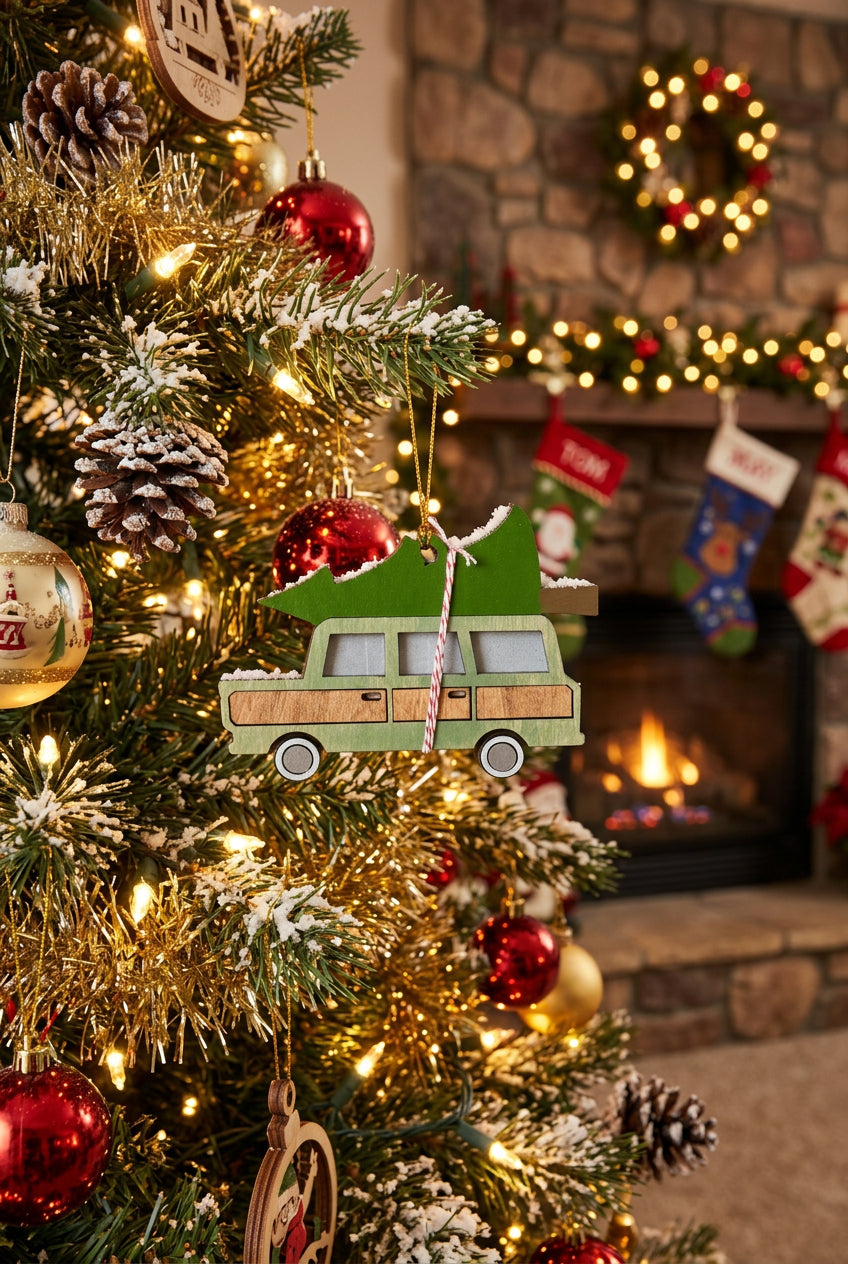 Station Wagon Christmas Ornament